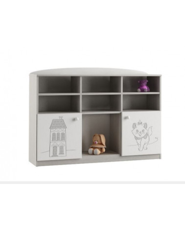 Bibliothèque basse  MARIE 135cm blanc