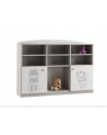 Bibliothèque basse  MARIE 135cm blanc