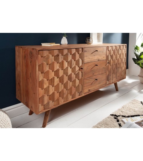Buffet CUBE en bois massif d'acacia