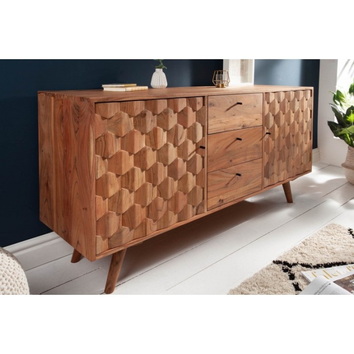 Buffet CUBE en bois massif d'acacia