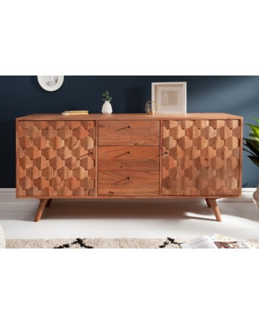 Buffet CUBE en bois massif d'acacia