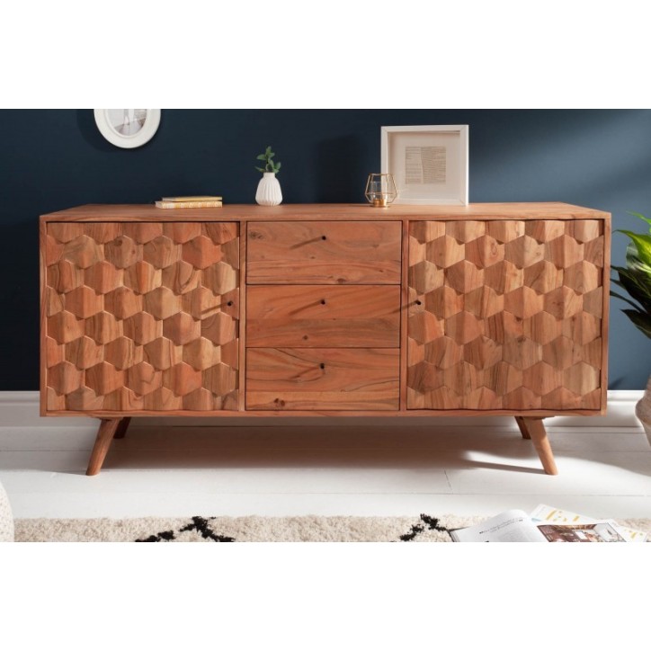 Buffet CUBE en bois massif d'acacia