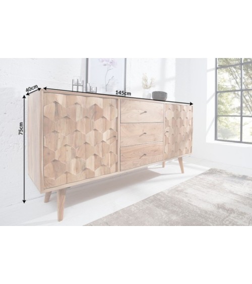 Buffet CUBE en bois massif d'acacia