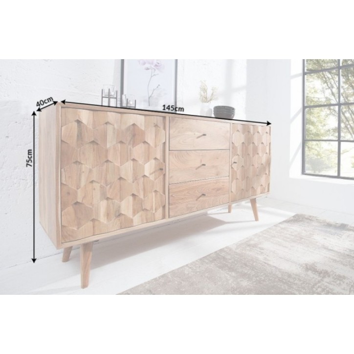 Buffet CUBE en bois massif d'acacia