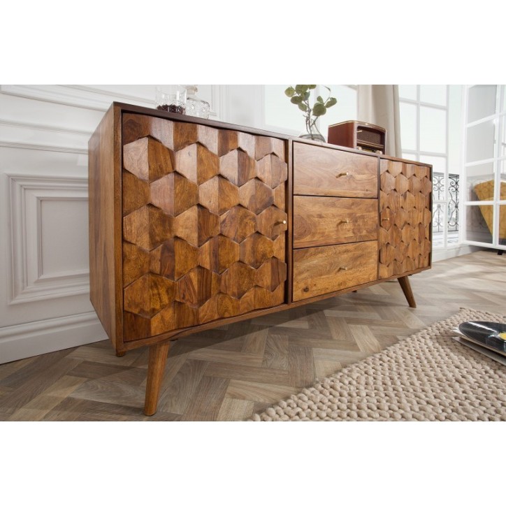 Buffet CUBE en bois massif de sheesham