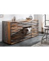 Buffet RELIEF bois massif de sheesham gris fumé