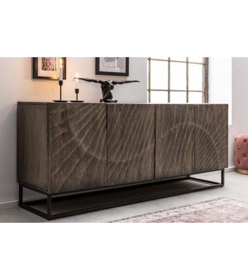 Buffet INFINITY en bois massif d'acacia gris 177 cm