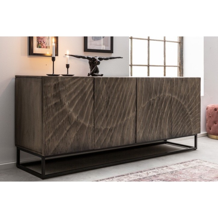 Buffet INFINITY en bois massif d'acacia gris 177 cm
