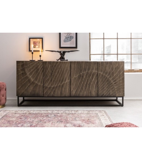 Buffet INFINITY en bois massif d'acacia gris 177 cm