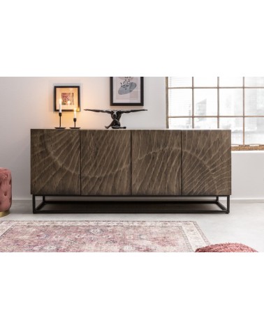 Buffet INFINITY en bois massif d'acacia gris 177 cm