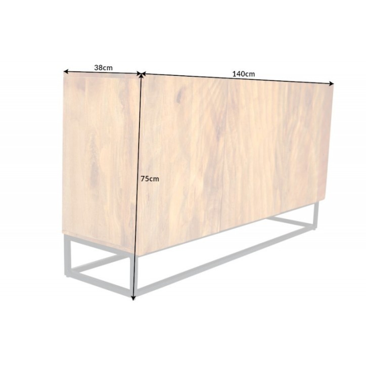 Buffet INFINITY en bois massif de manguier 140 cm