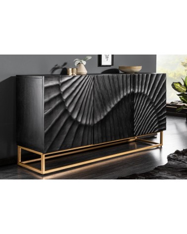 Buffet INFINITY en bois massif de manguier noir 140 cm