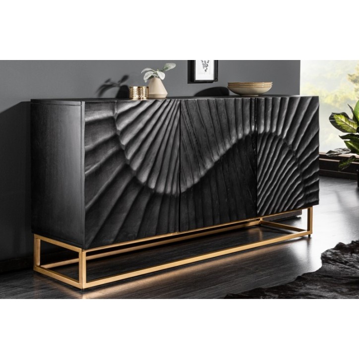 Buffet INFINITY en bois massif de manguier noir 140 cm