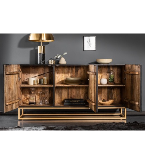 Buffet INFINITY en bois massif de manguier noir 140 cm