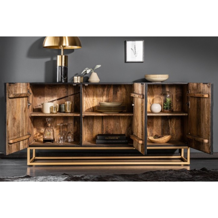 Buffet INFINITY en bois massif de manguier noir 140 cm