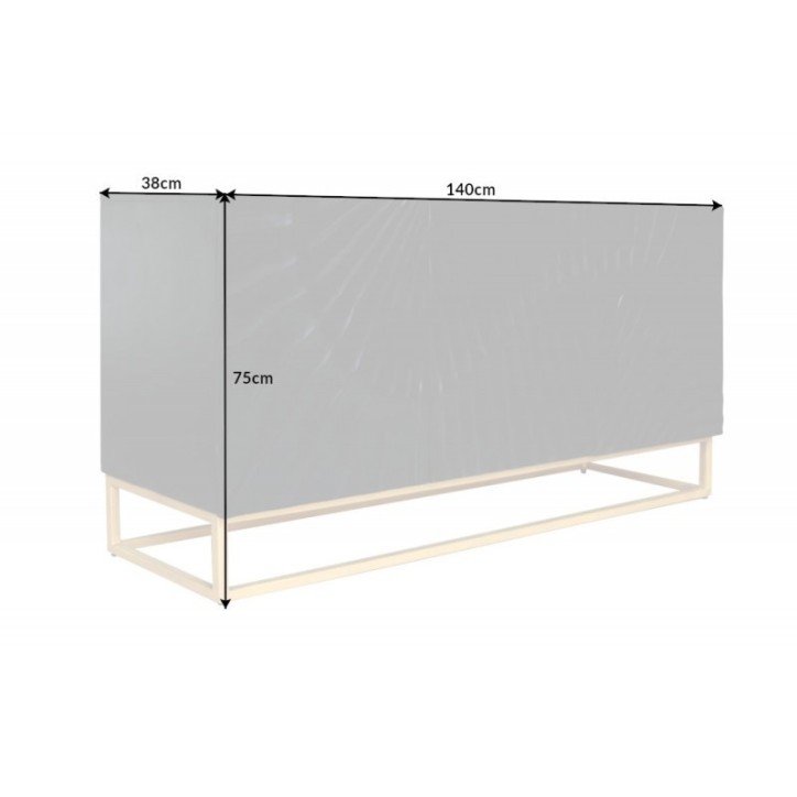 Buffet INFINITY en bois massif de manguier noir 140 cm