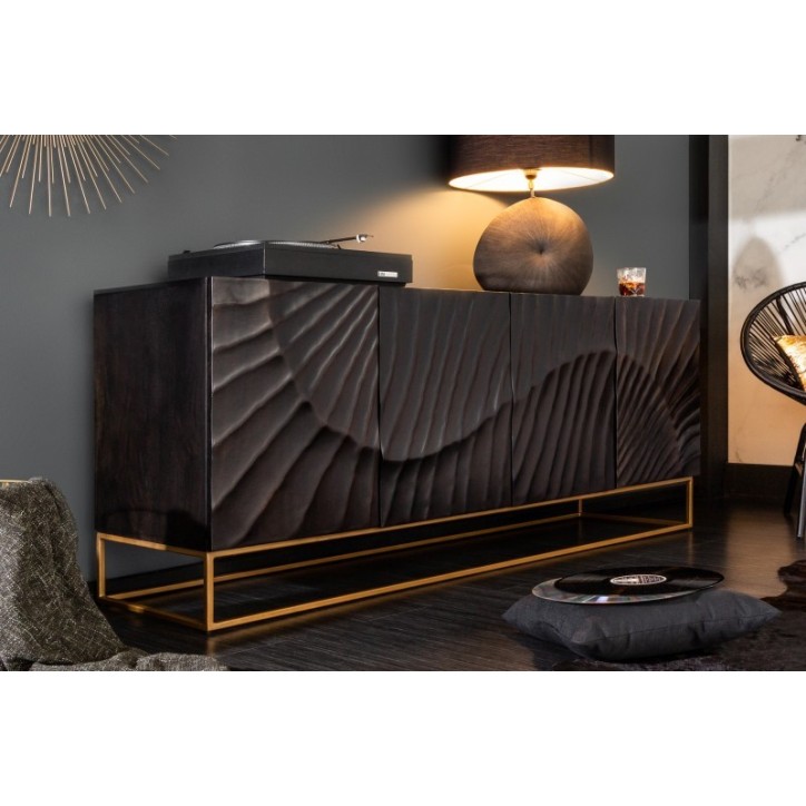 Buffet INFINITY en bois massif de manguier noir 177 cm