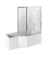 Asymmetrische Badewanne INTEGRA 150/170 cm x 75 cm + Badewannenabtrennung