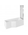 Asymmetrische Badewanne INTEGRA 150/170 cm x 75 cm + Badewannenabtrennung
