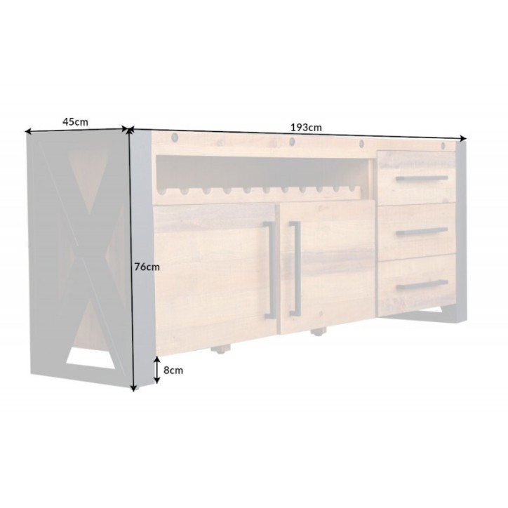 Buffet FUSION en bois massif de pin