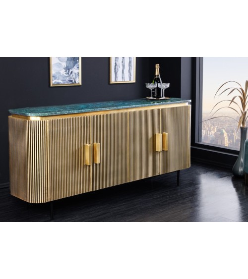 Buffet RETRO en bois massif de manguier et marbre