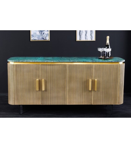 Buffet RETRO en bois massif de manguier et marbre