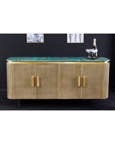 Buffet RETRO en bois massif de manguier et marbre