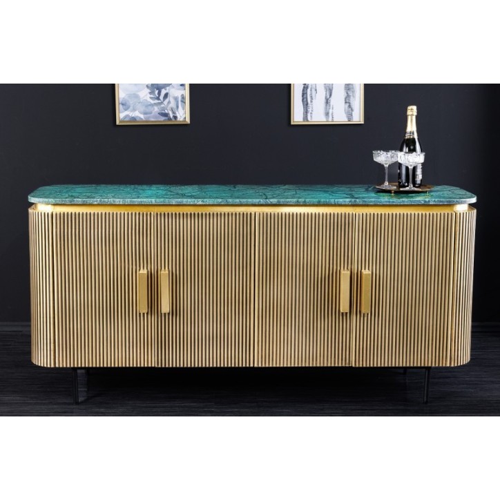 Buffet RETRO en bois massif de manguier et marbre