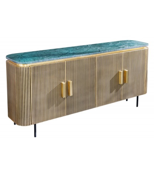 Buffet RETRO en bois massif de manguier et marbre