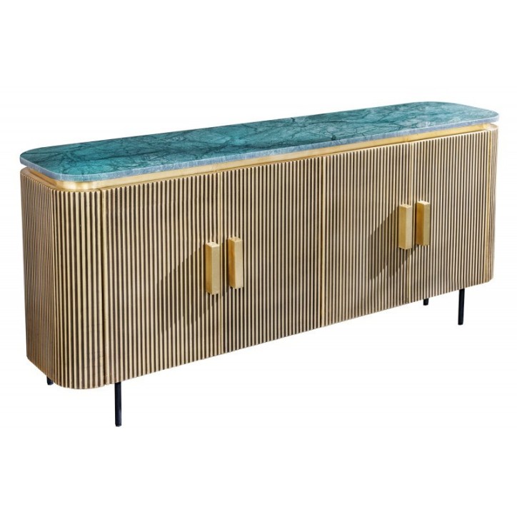 Buffet RETRO en bois massif de manguier et marbre