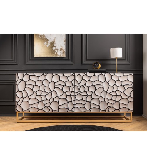 Buffet BARK en bois de manguier noir et blanc