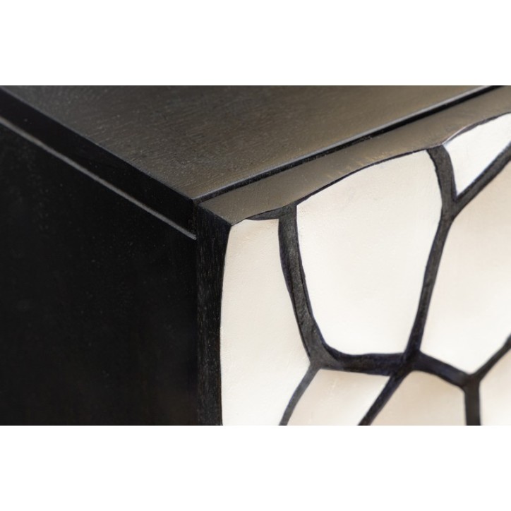 Buffet BARK en bois de manguier noir et blanc