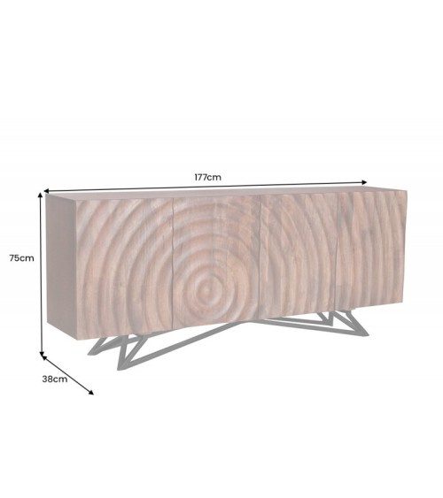 Buffet CIRCLE en bois de manguier