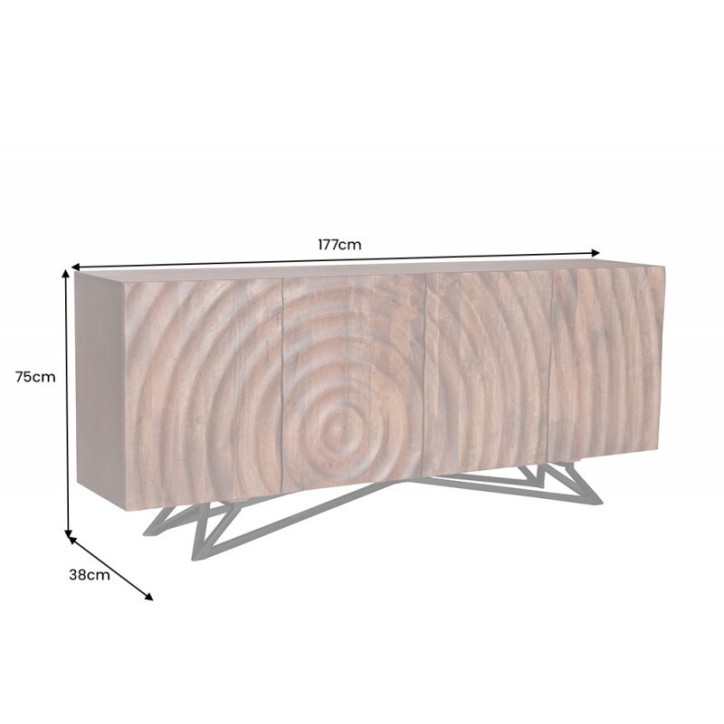 Buffet CIRCLE en bois de manguier