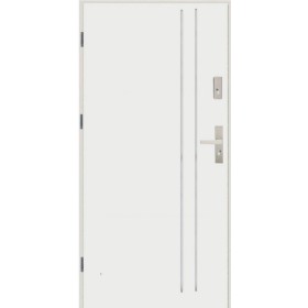 Porte d'entrée 90 cm en acier blanc