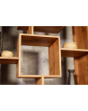 Etagère cubus miel d'acacia 190cm métal noir