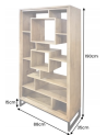 Etagère cubus miel d'acacia 190cm métal noir