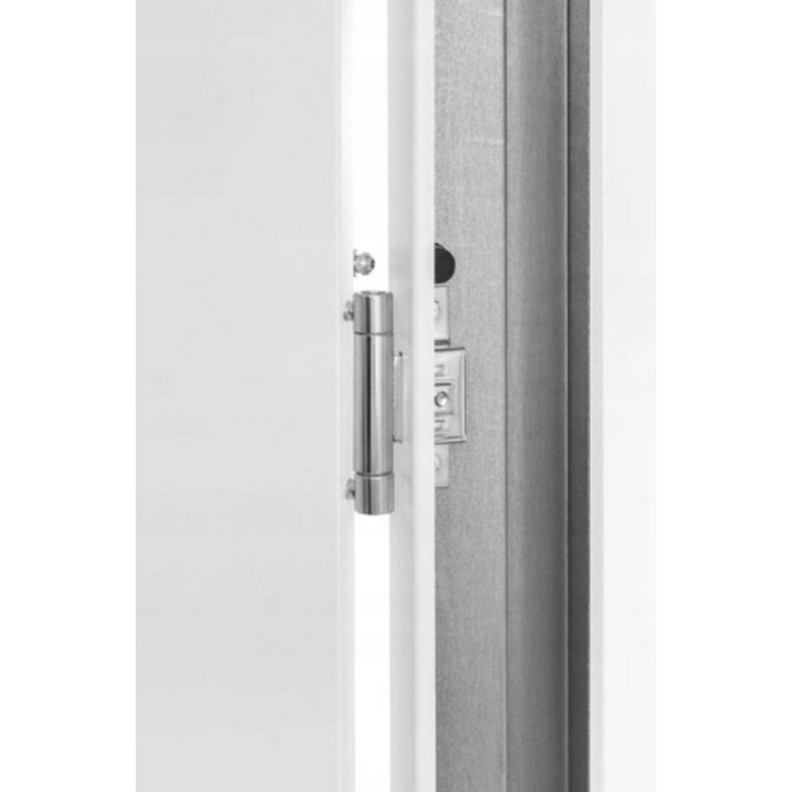 Porte d'entrée 80 cm en acier inoxydable blanc