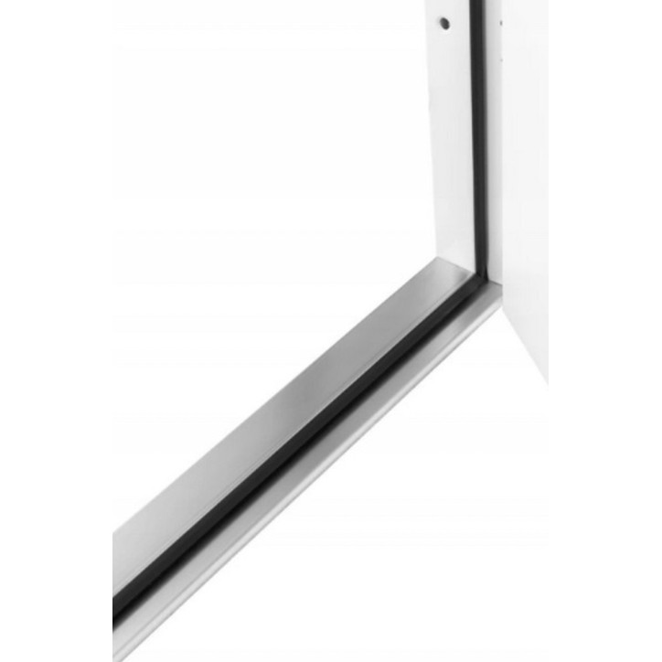 Porte d'entrée 80 cm en acier inoxydable blanc