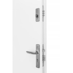 Porte d'entrée 80 cm en acier inoxydable blanc