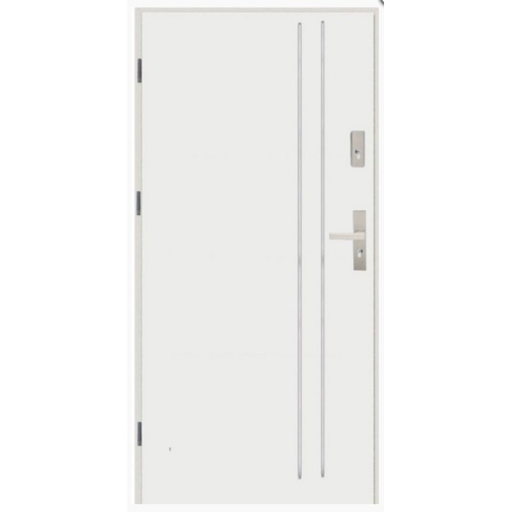 Porte d'entrée 90 cm en acier blanc Porte d'entrée 90 cm en acier blanc