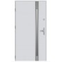 Porte d'entrée KALA 90 cm H1 en acier inoxydable blanc