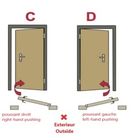 Porte d'entrée CANCUN  90 cm en acier inoxydable en plusieurs couleurs