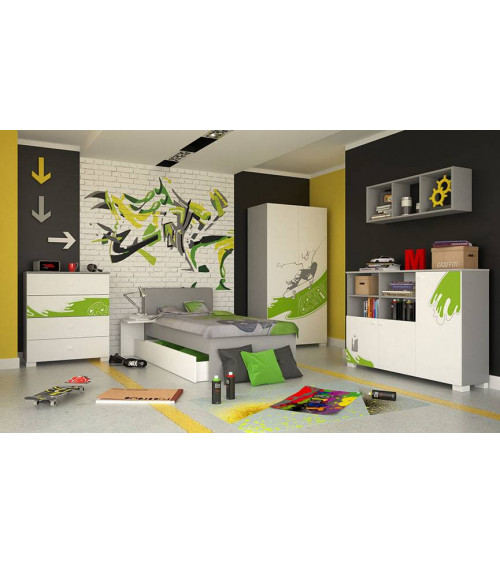 Commode GRAFFITI ART, 90 cm, 4 tiroirs