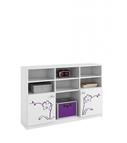 Bibliothèque basse ORCHID VIOLET,135 cm blanc