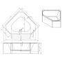 Baignoire d'angle CHICAGO 145 x 145 cm