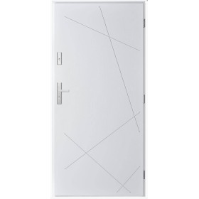 Porte d'entrée simple DIAGO 80 cm blanc