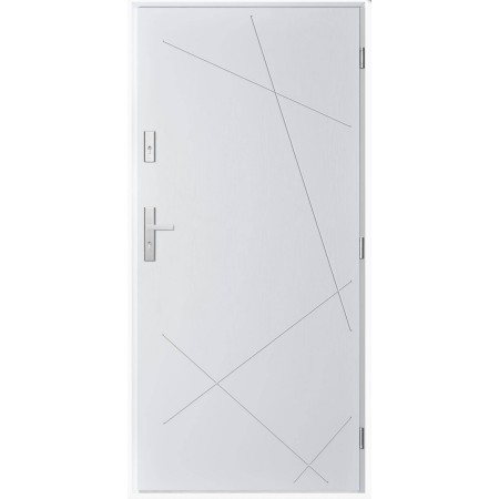 Porte d'entrée simple DIAGO 90 cm blanc