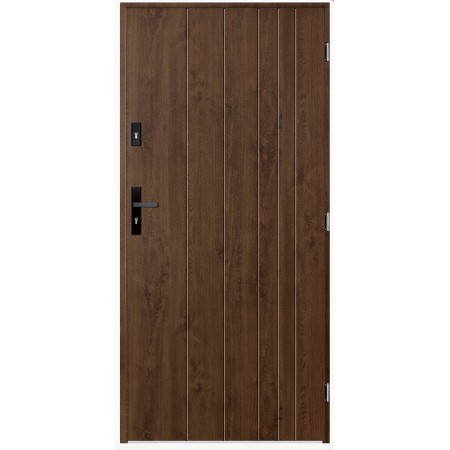 Porte d'entrée simple GUTA 80 cm noyer