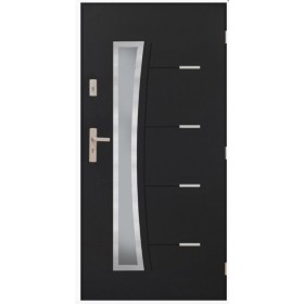 Porte d'entrée SATURNE 90 cm 72 mm en acier inoxydable en 3 couleurs